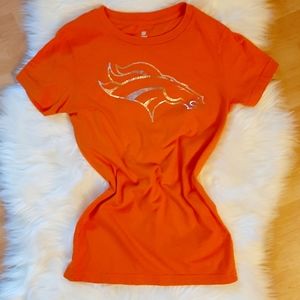 Denver Bronco girls fitted tshirt, LG 14 (girls)